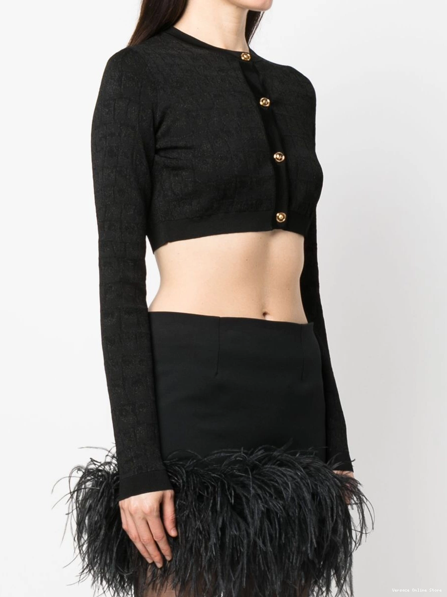 Cheap Versace cardigan croc-jacquard Women cropped 0424